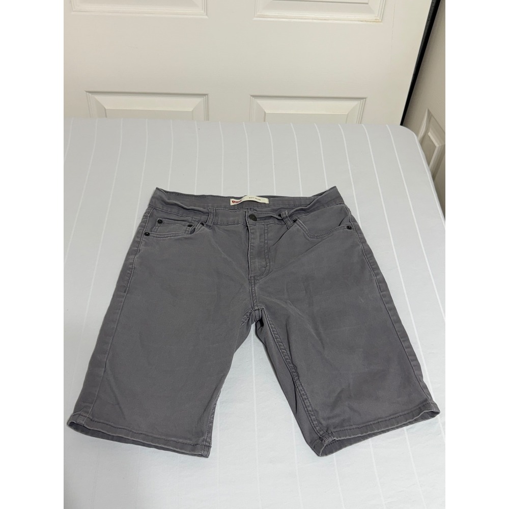 Levis 511 Slim Gray Shorts Boys Size 18 Regular W29 Stretch Denim Cutoffs